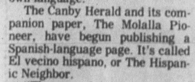 Papers reach out to Hispanic readers (Canby Herald)