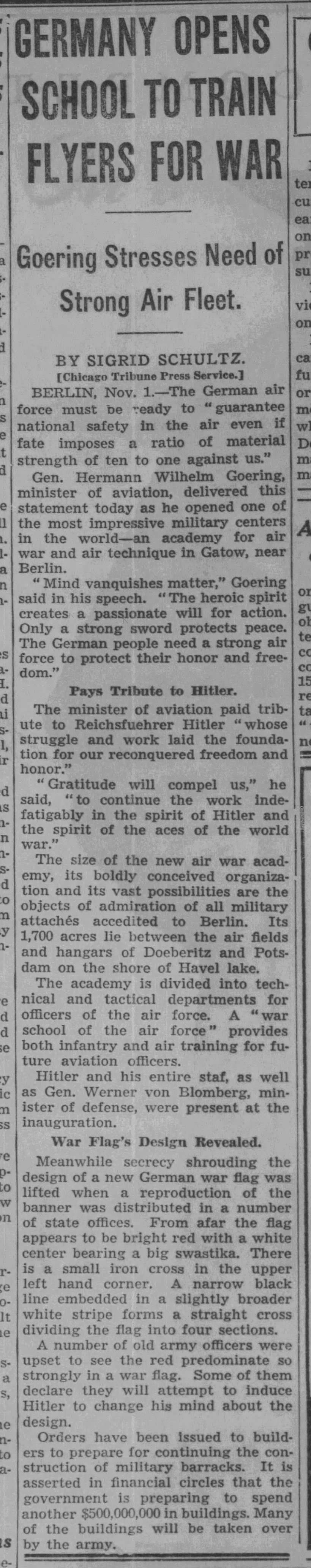 Germany opens Gatow 1935