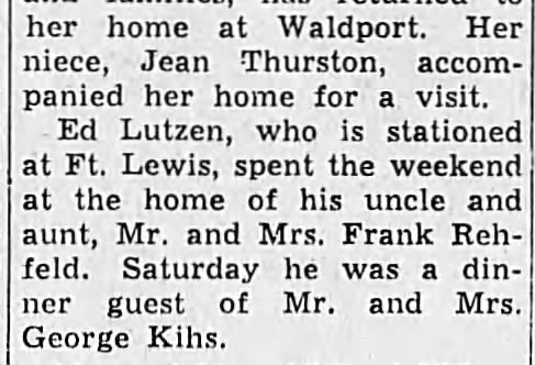 Daily Capital Journal 14 Jul 1942
Salem OR Ed Lutzen