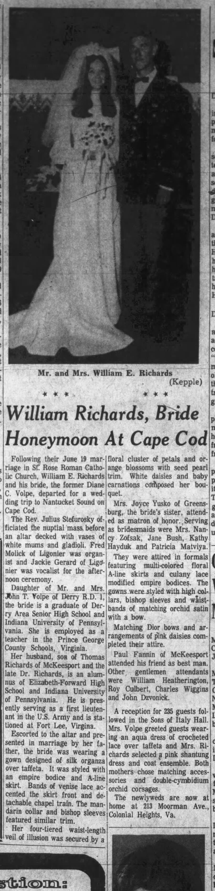 Richards and Volpe marry.