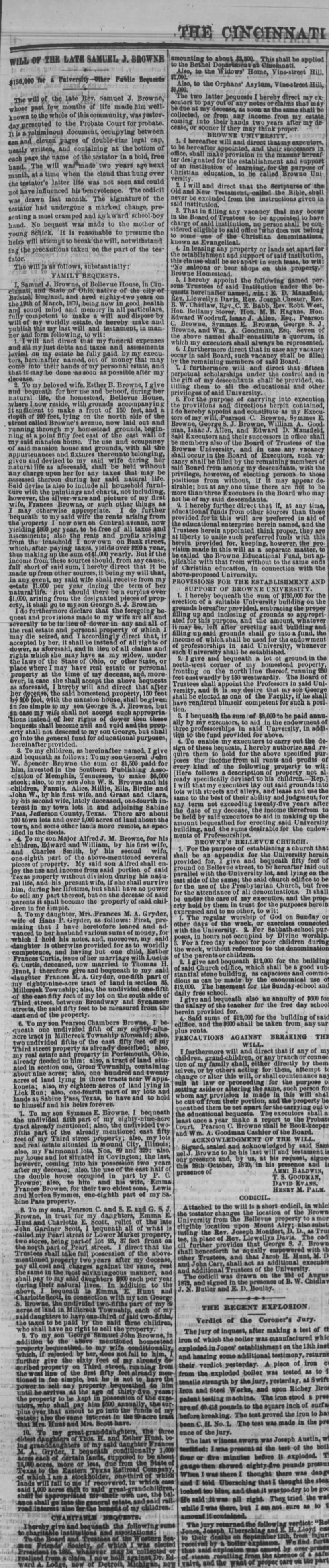 Will of Samuel J. Browne_University bequest_Eastern Texas Railroad_1872