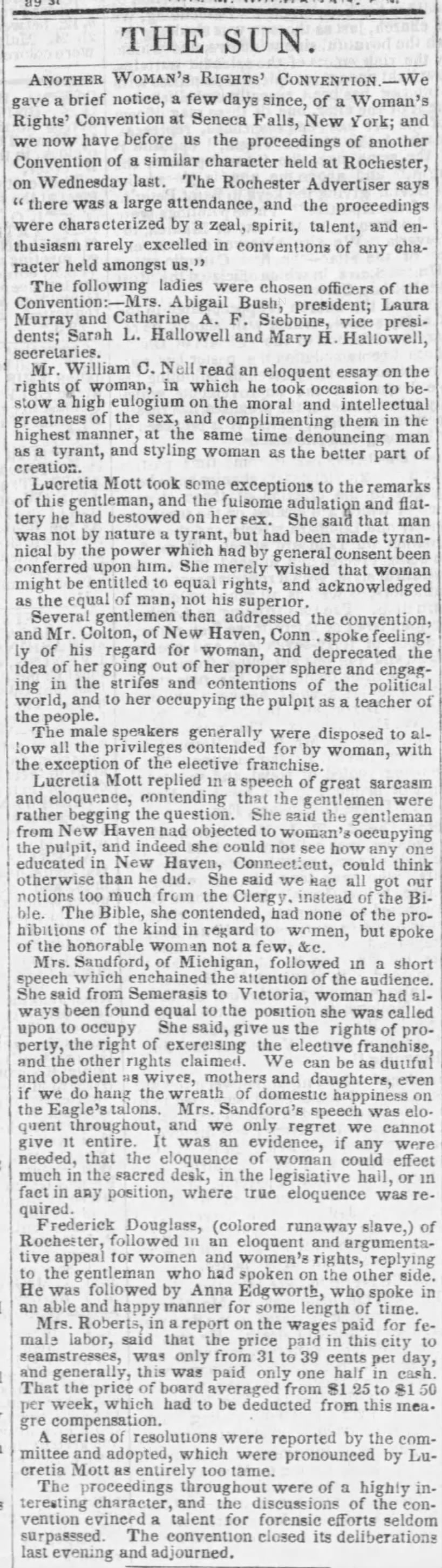 Rochester Women's Rights Convention_1848