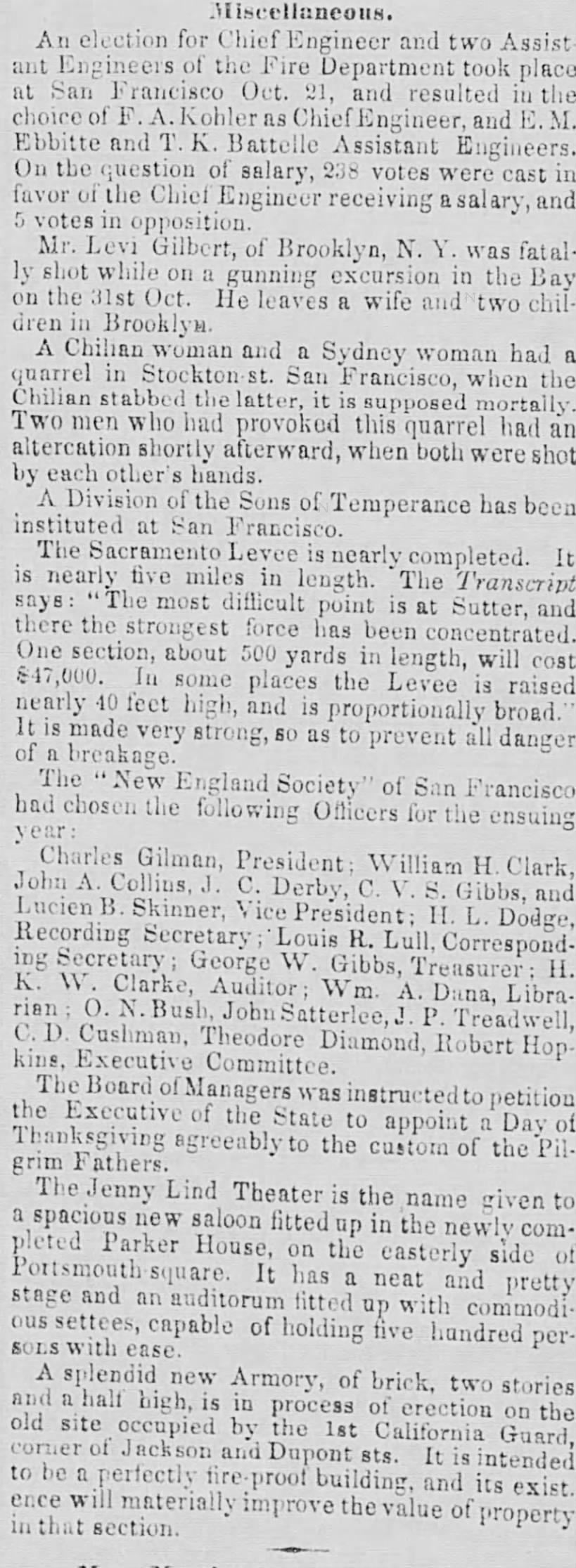 O. N. Bush in San Francisco_New England Society_Dec. 1850