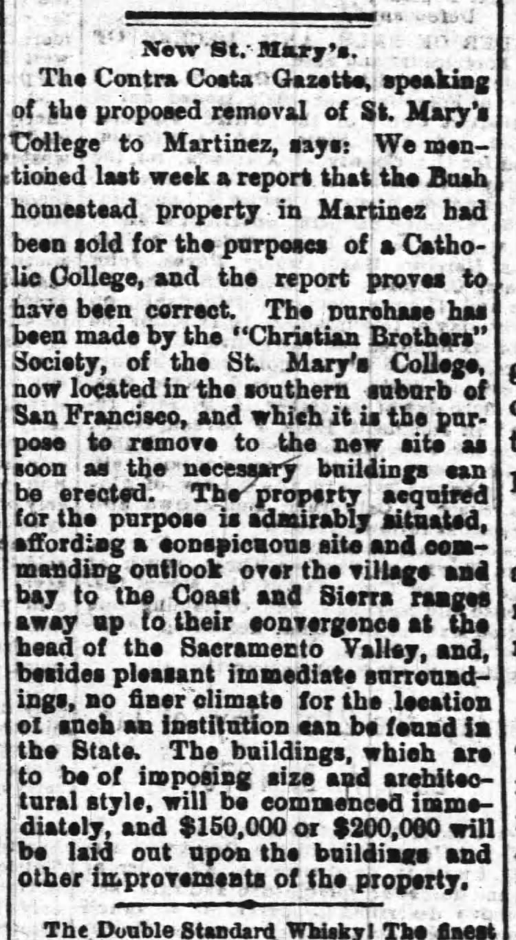 Description of Henry Bush lands sold to St. Mary's College_1879