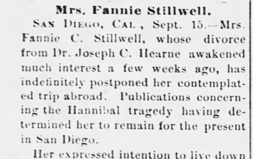 Stillwell,1894 Fannie after her divorce