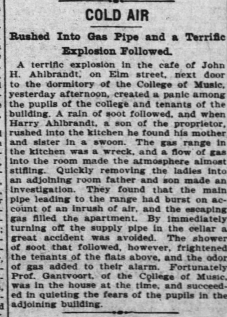 John H. Ahlbrandt bldg gas explosion
