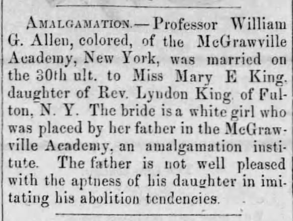 marriage of William G. Allen