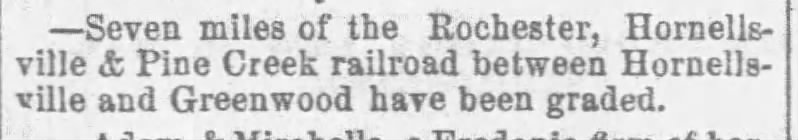 Grading for the unbuilt Rochester, Hornellsville, and Pine Creek Railroad