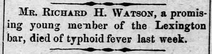 1882 death of Richard H. Watson of Lexington bar.