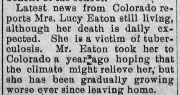 Lucy Eaton - very ill in Colorado