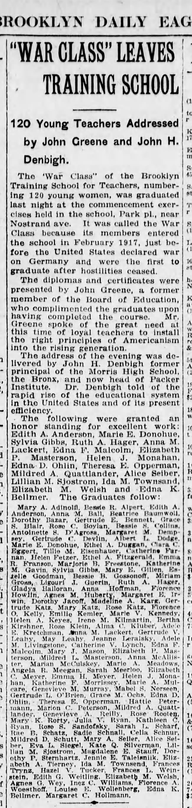 1/29/1919 teaching graduation