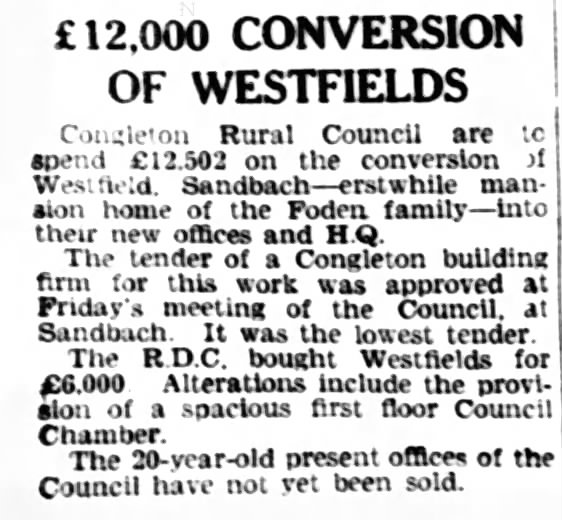 £12,000 conversion of Westfields