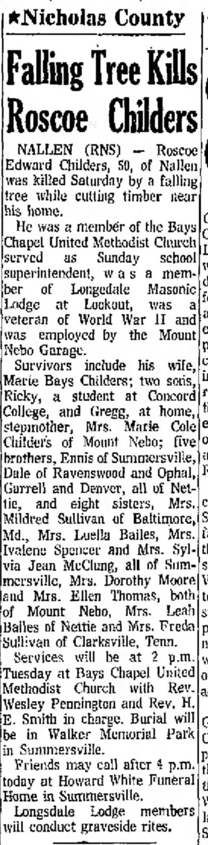 Roscoe Edward Childers obituary