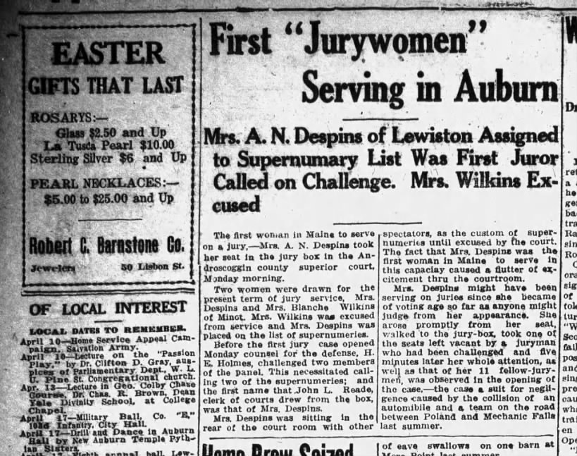 First jurywomen serving in Auburn