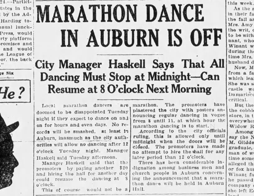 Marathon dance in Auburn is off