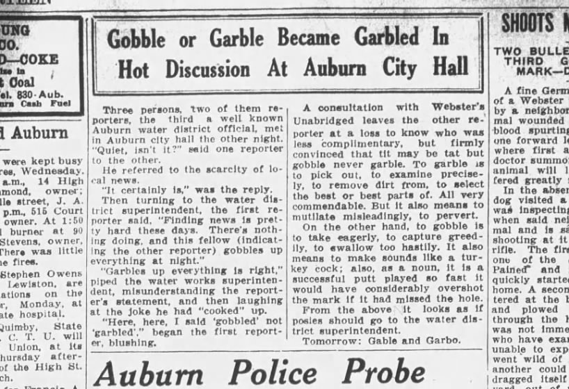 Gobble or garble became garbled in hot discussion at Auburn City Hall