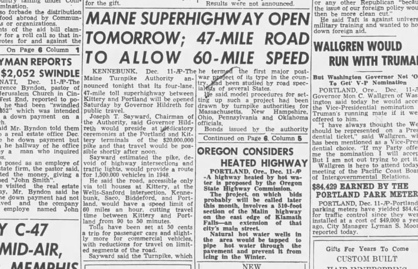 Maine superhighway open tomorrow