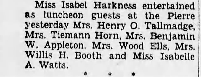 Harkness, Isabel.  1935
