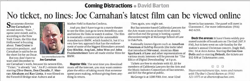 No ticket, no lines: Joe Carnahan's latest film can be viewed online