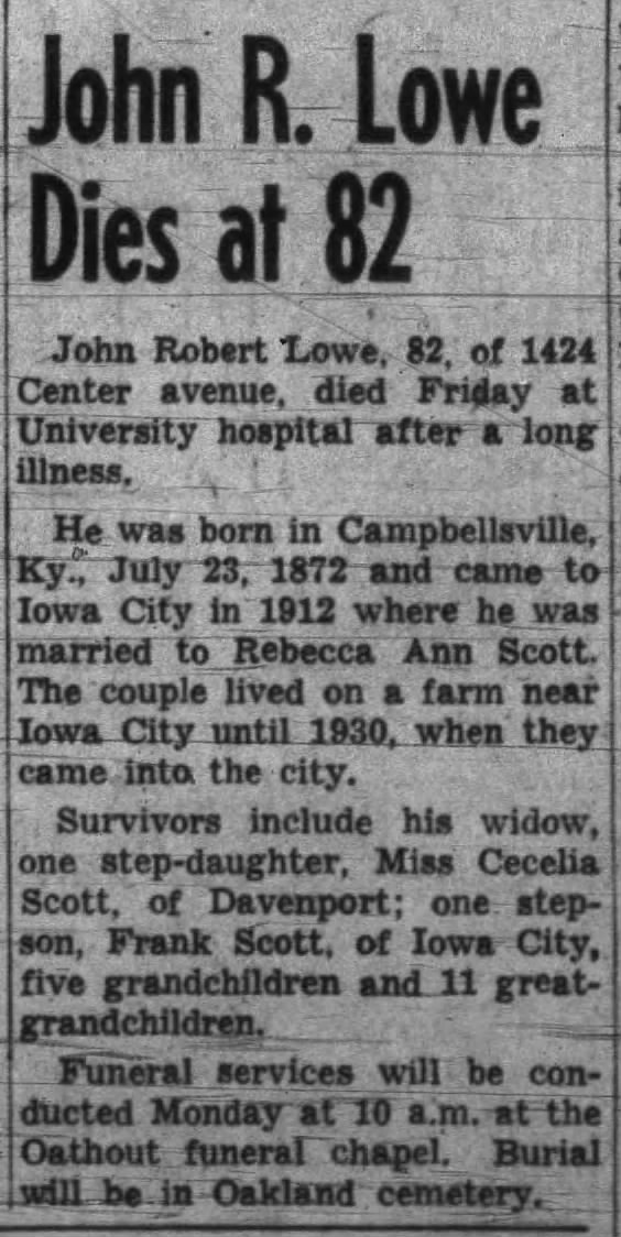 Obituary for John Robert Lowe