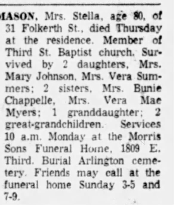 Stella Dorr Mason Obituary
