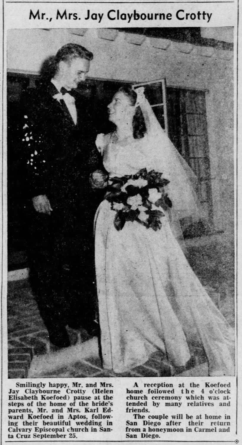 Mr. and Mrs. Jay c. Crotty wedding photo