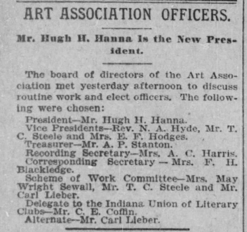 Art Association Officers 1898