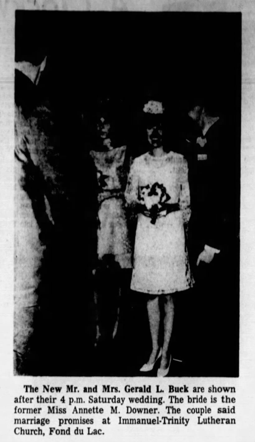 Annette Downer & Gerald Buck - Marriage