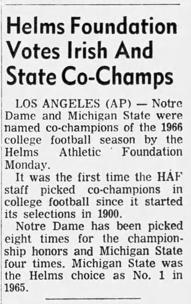 Helms Athletic Foundation 1966