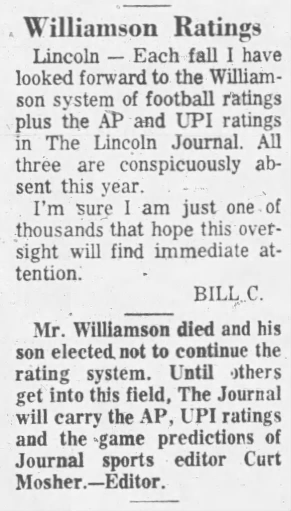 Mitch Williamson retires the Williamson System before the 1964 season