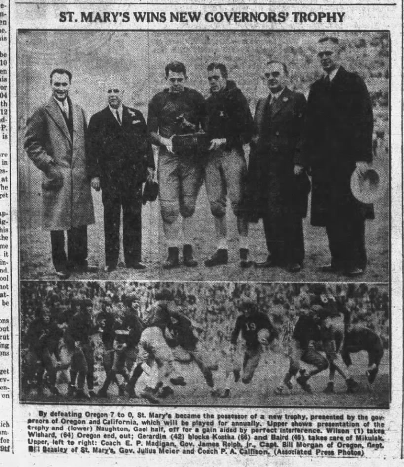 St. Mary's Wins New Governors' Trophy 1932