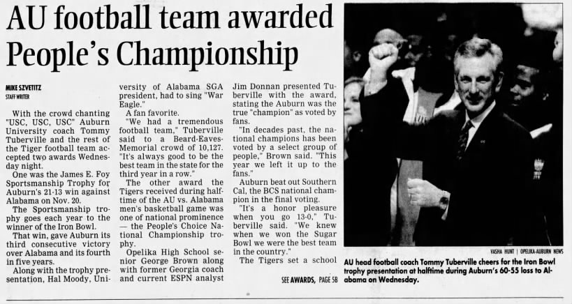 2004 Auburn Football People's Choice National Championship trophy