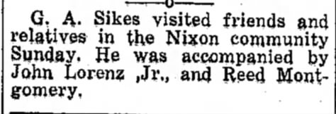 John Peter Lorenz visited in Nixon community