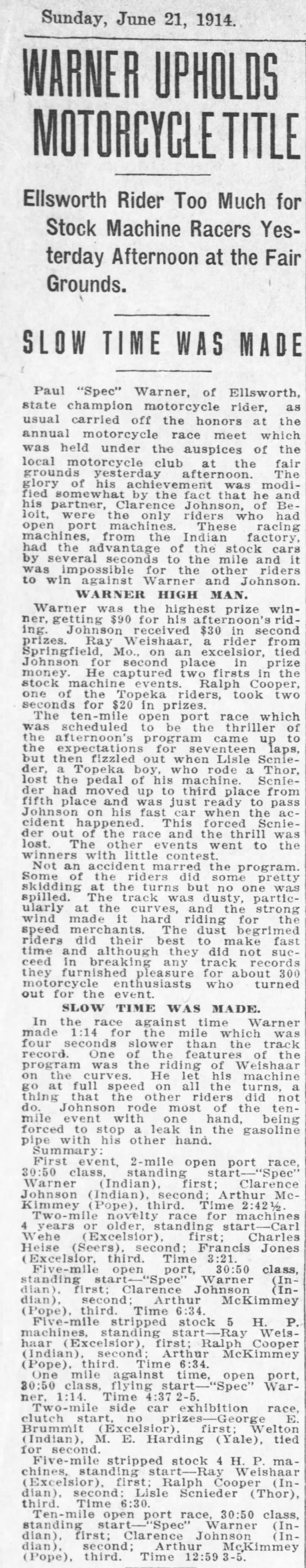 Topeka, KA. Daily Capital June 21, 1914