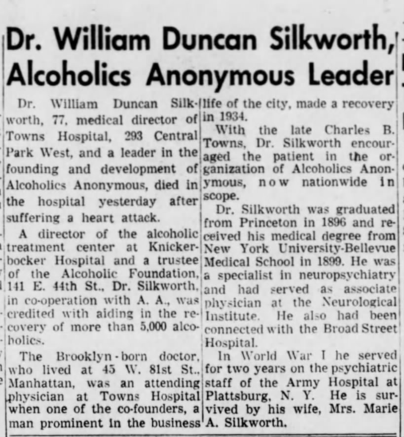 Dr. Silkworth Obituary