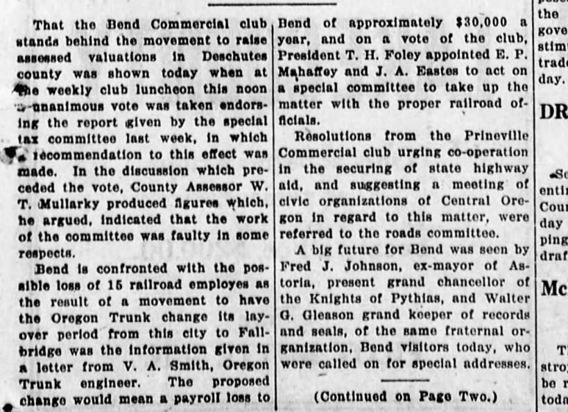 The Bend (Oregon) Bulletin  March 26, 1919