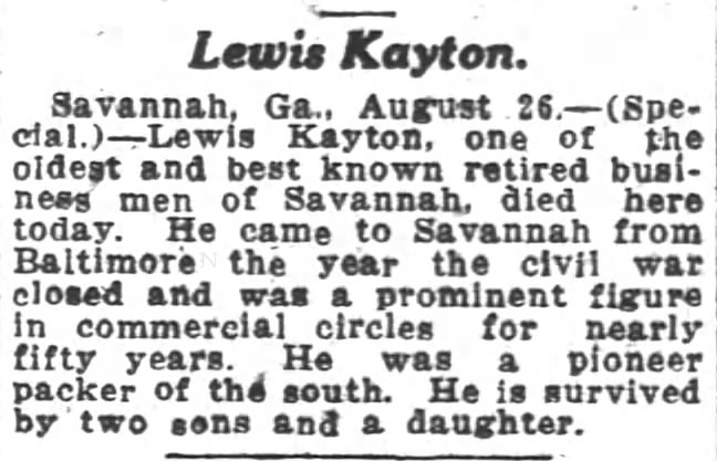 Obituary, Lewis Kayton