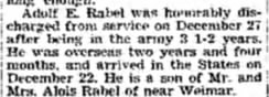 Sonny Adolph Rabel Army discharge Jan 1946 Mercury