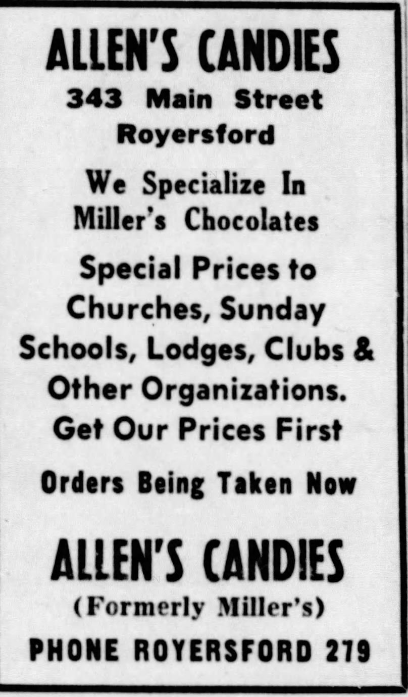 1959  Allen's candy ad