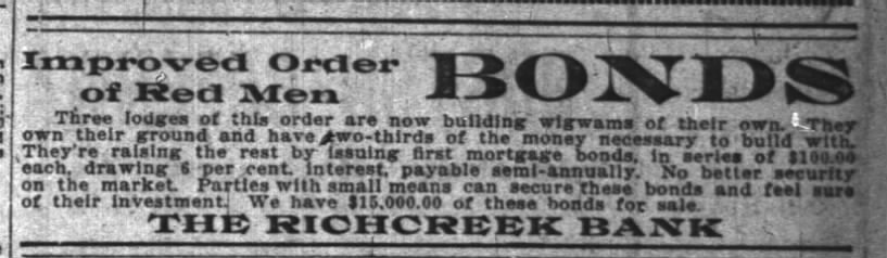 Richcreek Bank, 1 Nov 1906