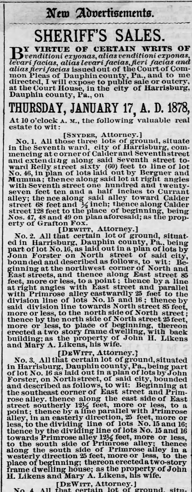 Harrisburg telegraph Harrisburg Pennsylvania Jan 16 1878