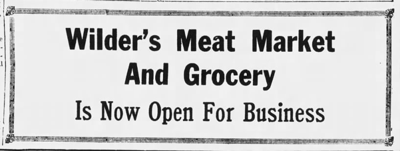 Current Local April 15 1954  Wilder's Meat Market