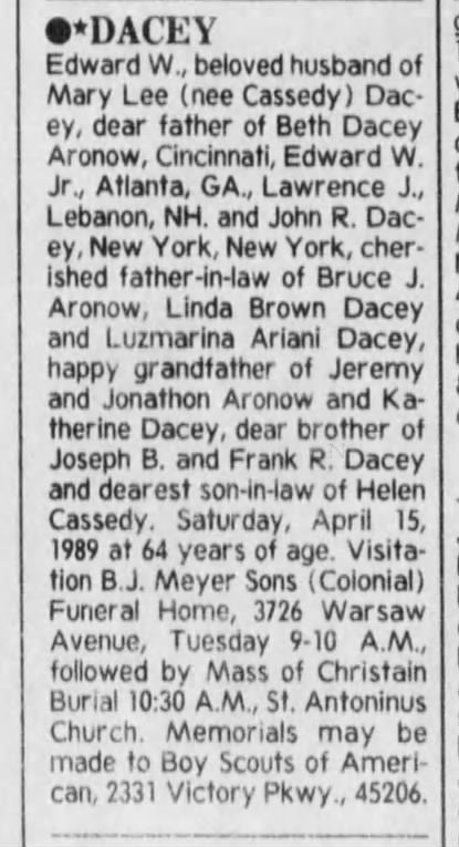 Cincinnati Enquirer 16 April 1989