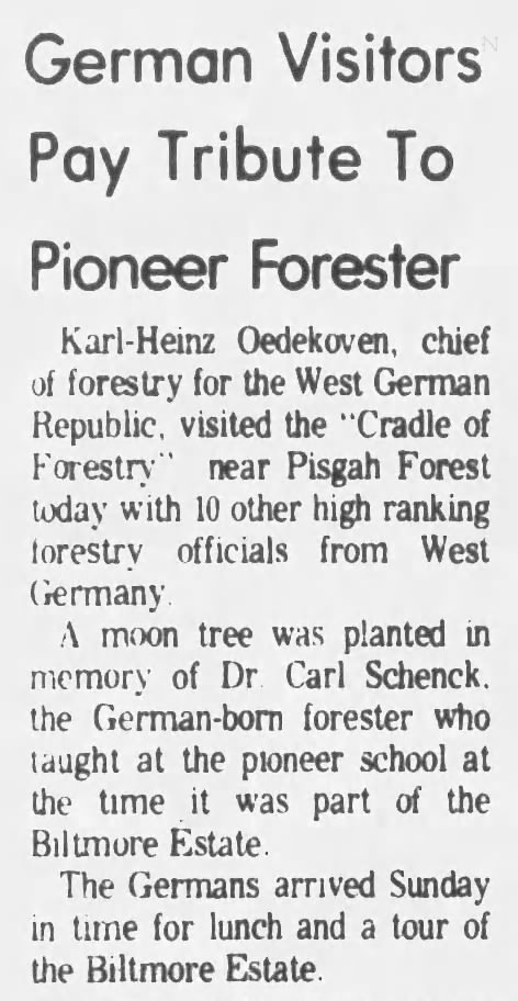German Visitors Pay Tribute To Pioneer Forester
