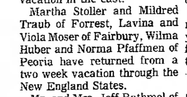 Daily Leader 23 Oct 1975 Moser aunts trip to New England
