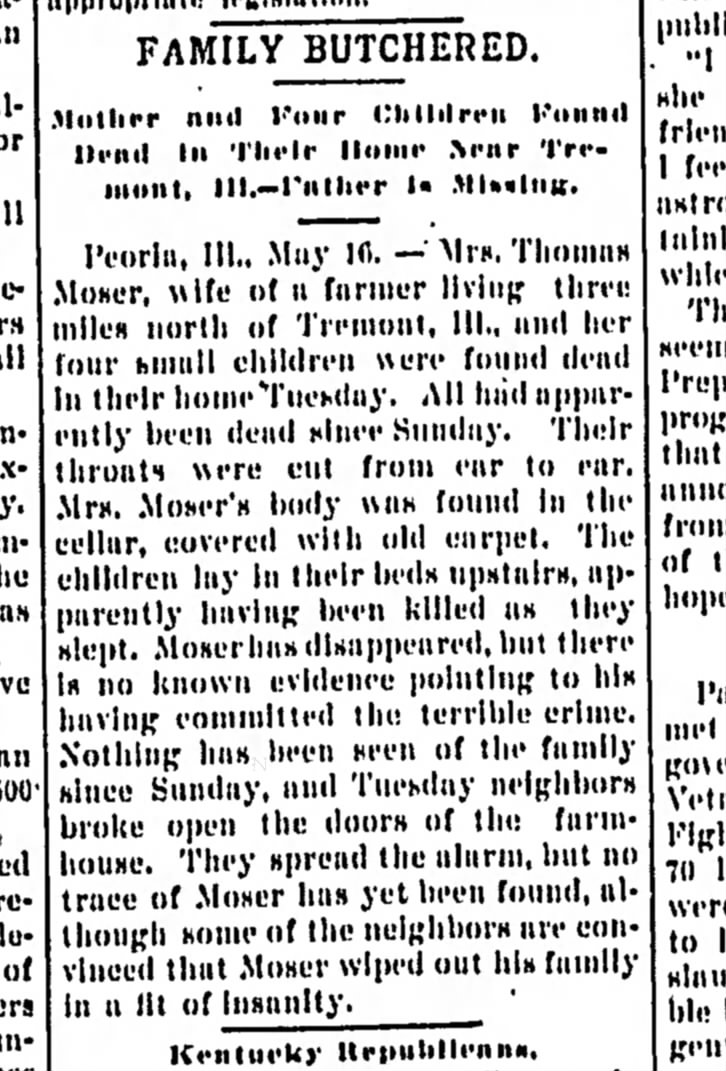 Albert Lea, Minnesota 23 May 1900 Family Butchered
