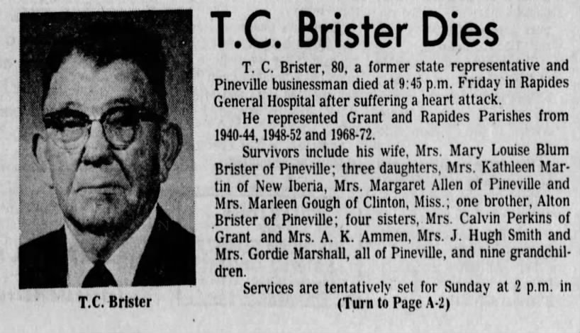 Obituary for T.C. Brister