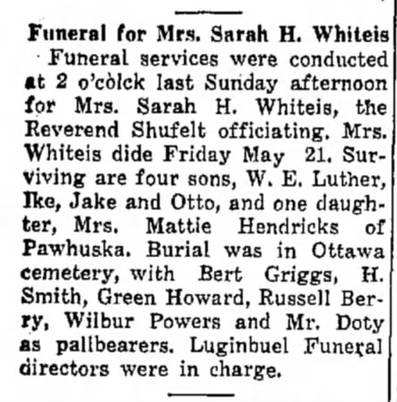 Ottawa cemetery obit..Whiteis