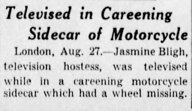 Careening Motorbike Sidecar Televised - The Indianapolis Star - 28 August 1938 - Page 10