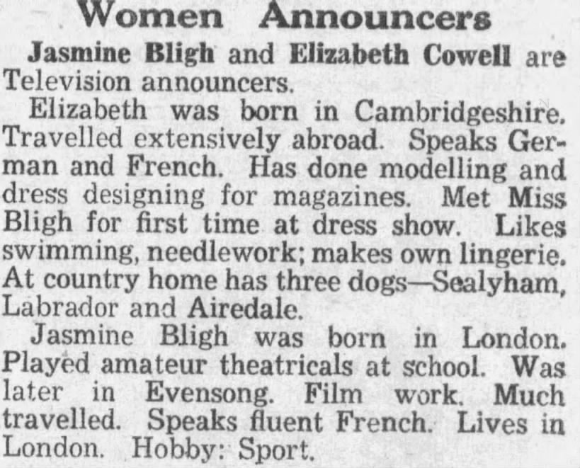 Women Announcers - London Evening Standard - 23 August 1939 - Page X